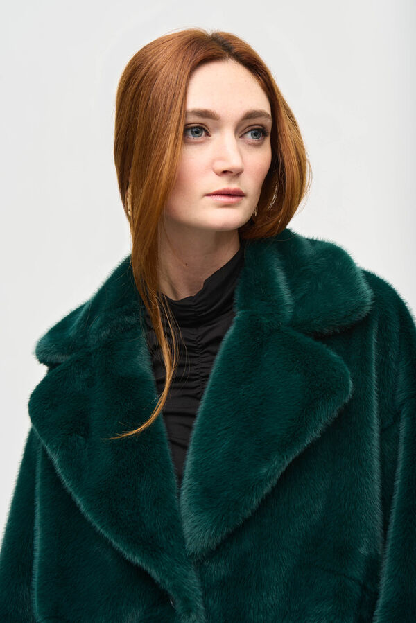 Faux Fur Straight Coat - Green – Chou Chou