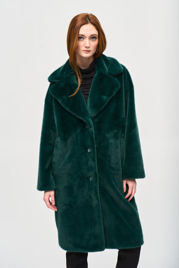 Faux Fur Straight Coat - Green – Chou Chou